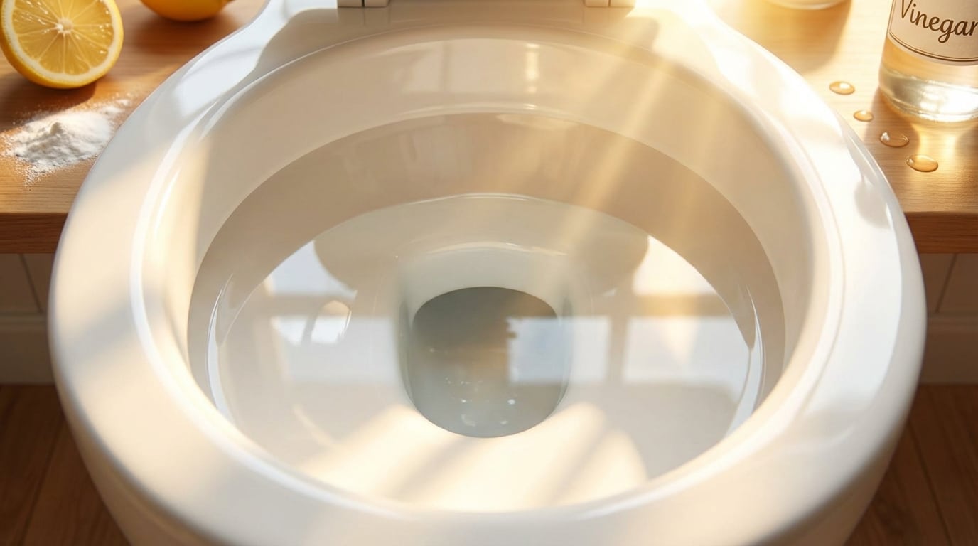 discover an effective natural action plan to remove stubborn toilet stains, limescale, and grime more efficiently than bleach.