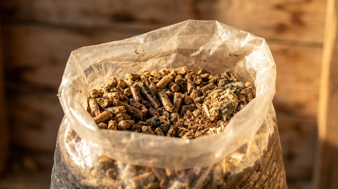 discover how pellets stored since last winter have deteriorated and become nearly unusable, highlighting storage challenges and the importance of proper pellet preservation.